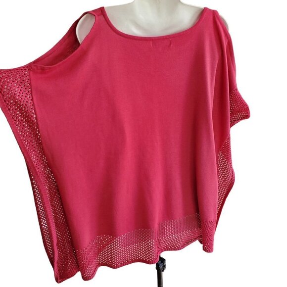 Pink Knit Women's Top with shoulder cutouts - Picture 8 of 9